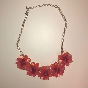 Multicolored Color Flower Statement Necklace